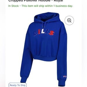 Buffalo Bills The Wild Collective Women's Cropped Pullover Hoodie - Royal